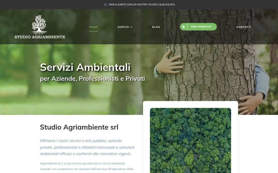 Anteprima del sito Studio Agriambiente, impatto acustico e servizi ambientali realizzato da Virally