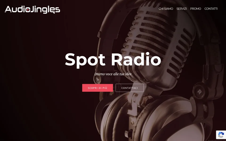 Anteprima del sito Audio Jingles, servizi di spot commerciali e jingle professionali per aziende realizzato da Virally