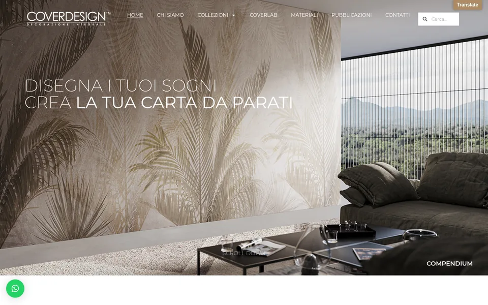 Anteprima del sito Cover Design, carta da parati e decorazione integrale su misura realizzato da Virally