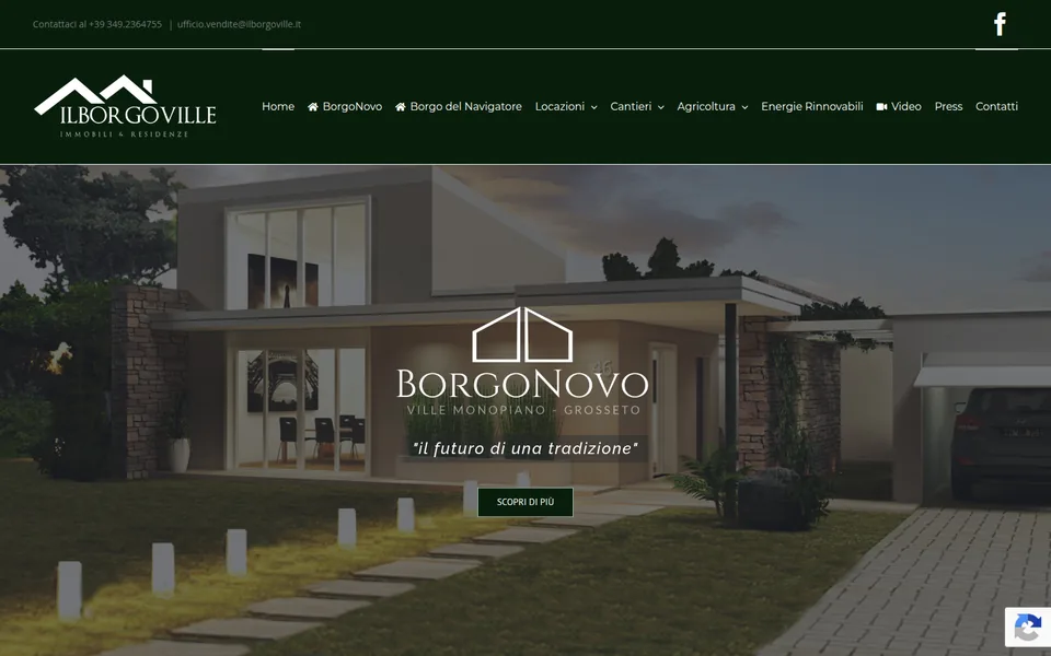 Anteprima del sito BorgoVille, ville monopiano in vendita a Grosseto realizzato da Virally